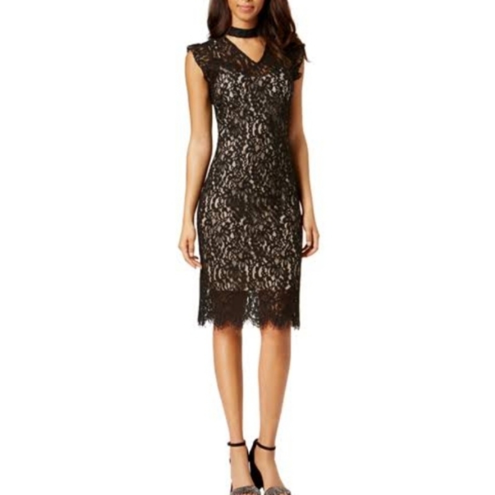 Bar III Lace Choker Dress